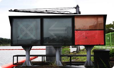 A photo of the hazard signal light